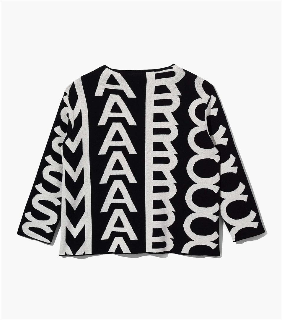 Jumpers Marc Jacobs The Monogram Oversized Knit Mujer Negras Blancas | Peru-63047