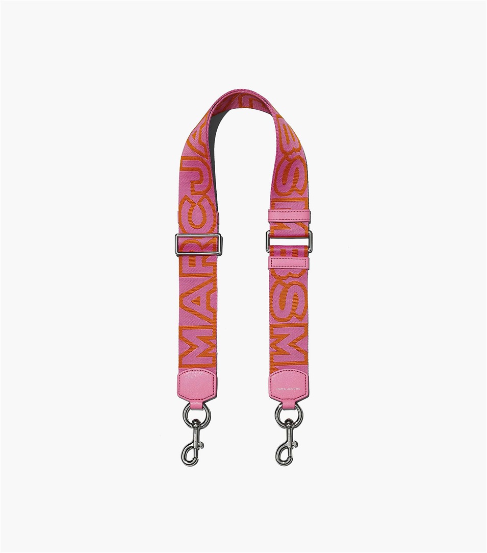 Strap Marc Jacobs The Outline Logo Webbing Mujer Rosas Multicolor | Peru-37046