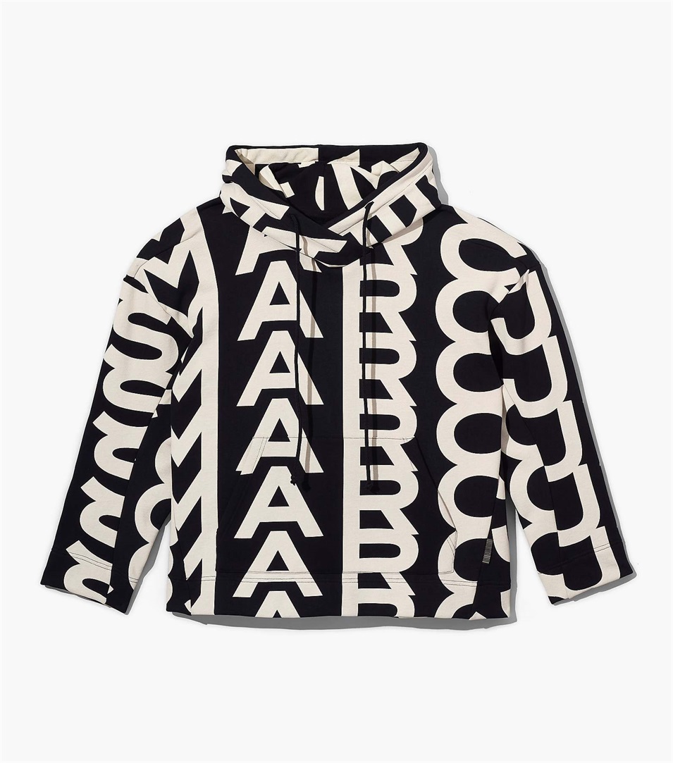 Sudadera Con Capucha Marc Jacobs The Monogram Oversized Mujer Negras Blancas | Peru-59371